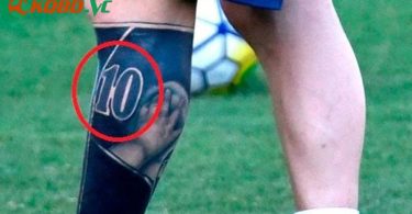 hình xăm trên cánh tay của messi